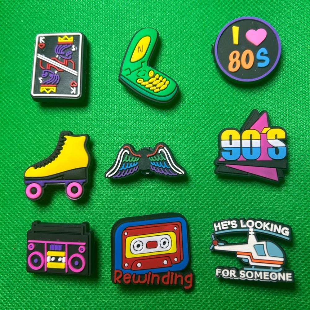 New Set of 9 80’s-90’s Croc Charm Collection
